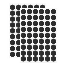 2 Sheets Screw Hole Stickers 21mm 54 in 1 Self-Adhesive Stickers, Black