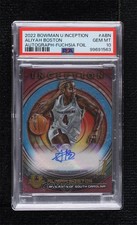 2022 Bowman Inception University Fuchsia Foil /75 Aliyah Boston PSA 10 Auto 0q21