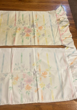2 Standard Pastel Vintage Pillowcases With Ruffled Edge As Is