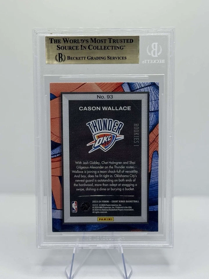 Cason Wallace BGS 9.5 2023-24 Panini Court Kings #93 Thunder Gem Mint Rookie - Image 2 of 2