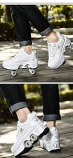2-in-1 Roller Skates  Sneakers Unisex Retractable Wheels Outdoor Size 28cm