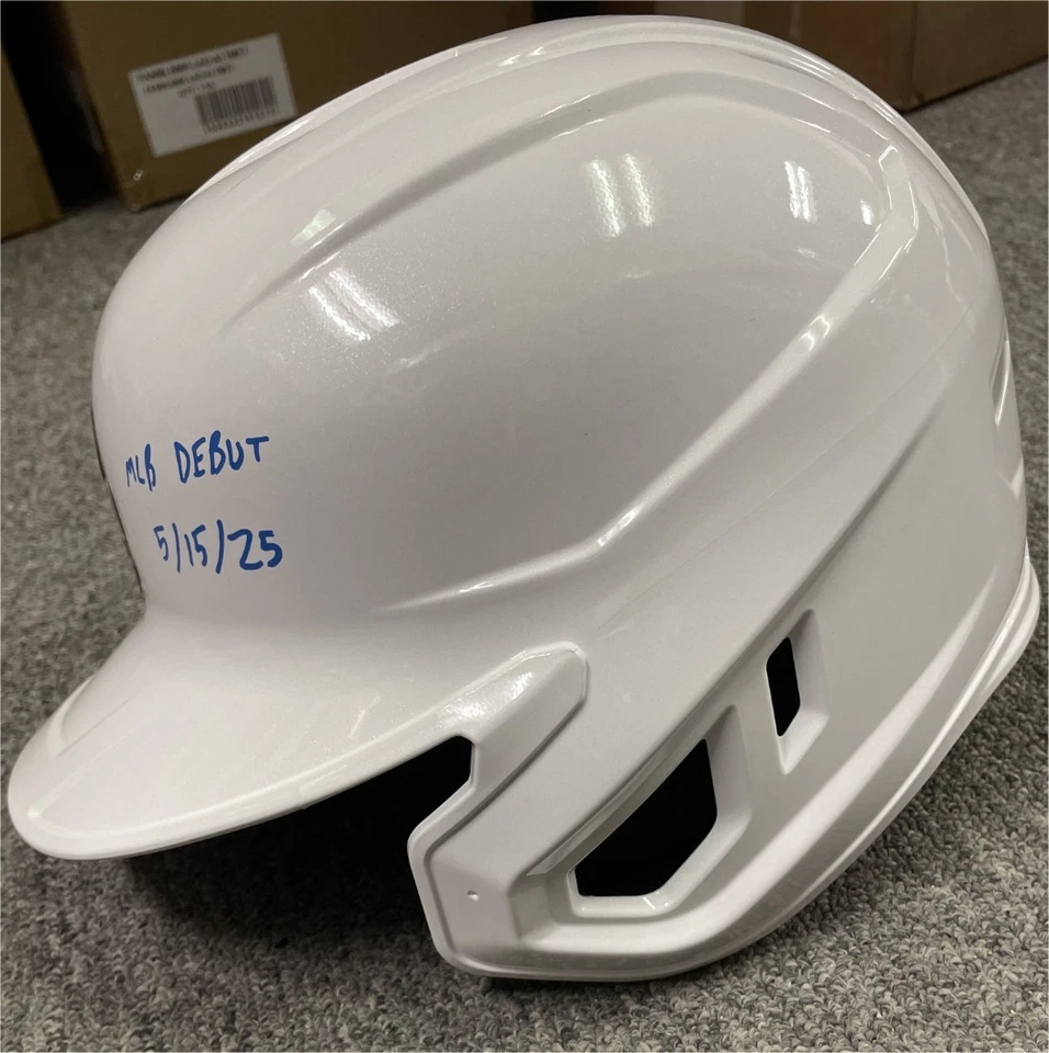 Dalton Rushing Signed Autographed White Helmet "MLB Debut 5/15/25" Dodgers JSA - Image 2 of 4