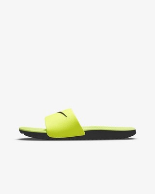 Nike Kawa Slides Kids  Volt/Black (Size 3Y) New with Box