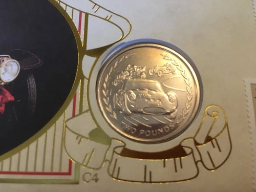 ISLE OF MAN STAMPS BENHAM COIN FIRST DAY COVER 1996 CARS TYPE 1 £2 MINT COIN