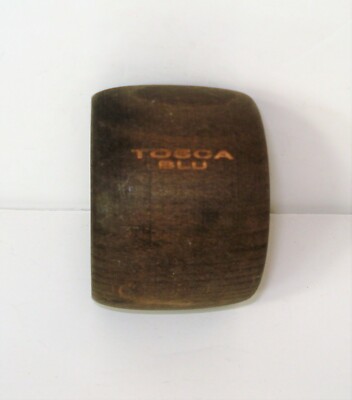 Vintage TOSCA BLU Wood Bangle Bracelet wide Dark Brown SIGNED ON OUTSIDE