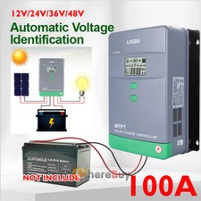 100A MPPT Solar Charge Controller 12V 24V 36V 48V PV 150V Battery Regulator USB