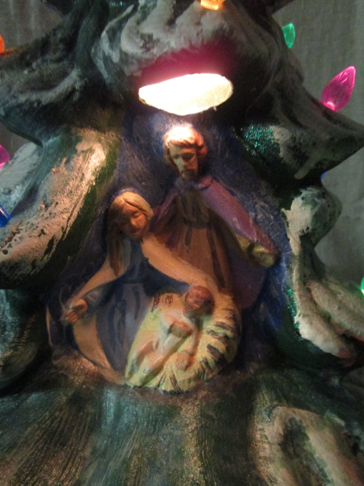 Vintage 1970’s Ceramic Christmas Tree 16" W Nativity Scene, eBay