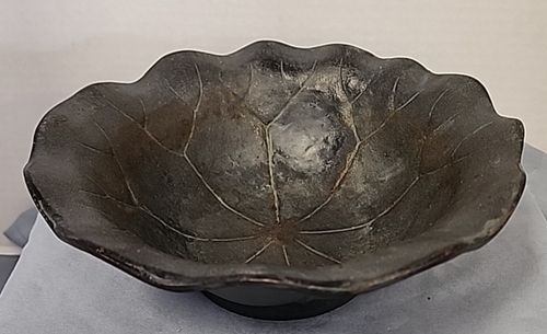 Vintage schwere Gusseisen oder Bronze dekorative Lilie Pad Fuß Konsole Schale EUC - Bild 2 von 14