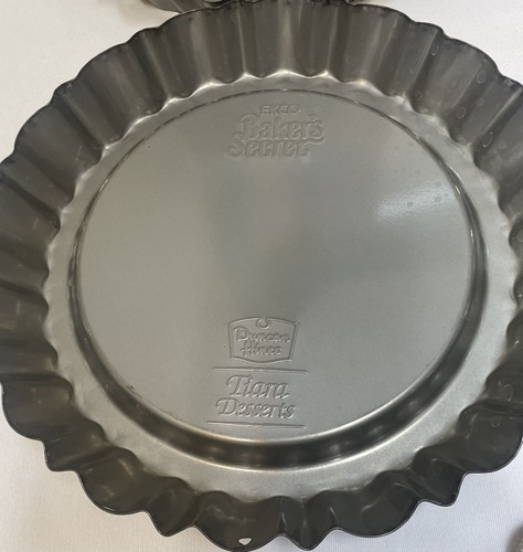 2 Vintage Ekco Bakers Secret Duncan Hines Tiara Dessert Pans Fluted Tart Quiche - Picture 2 of 8