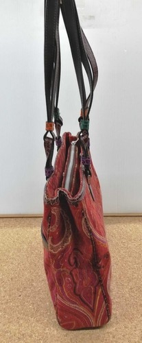ETRO Ladies Tote bag Orange Paisley Leather with storage bag Shoulder bag - Picture 4 of 15