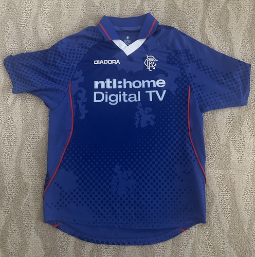 Maillot De Football Vintage Rangers FC 2002/2003 - Diadora Domicile Taille M - Très Bon état