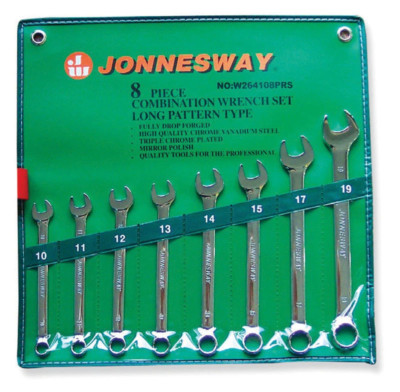 JONNESWAY W264108PRS 8 Pcs Combination Wrench Set Long Pattern Type 10-19mm