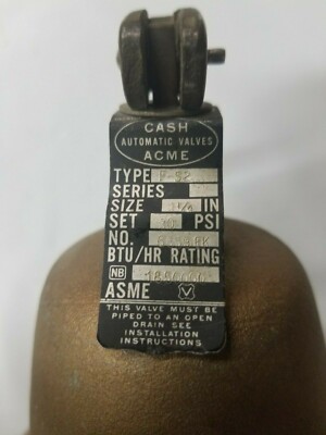 Cash Acme # 6859FK Type F52 1-1/4'' Relief Valve