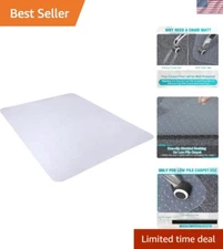 Transparent Office Chair Mat 60"x48" for Carpeted Floors - Protect Your Space