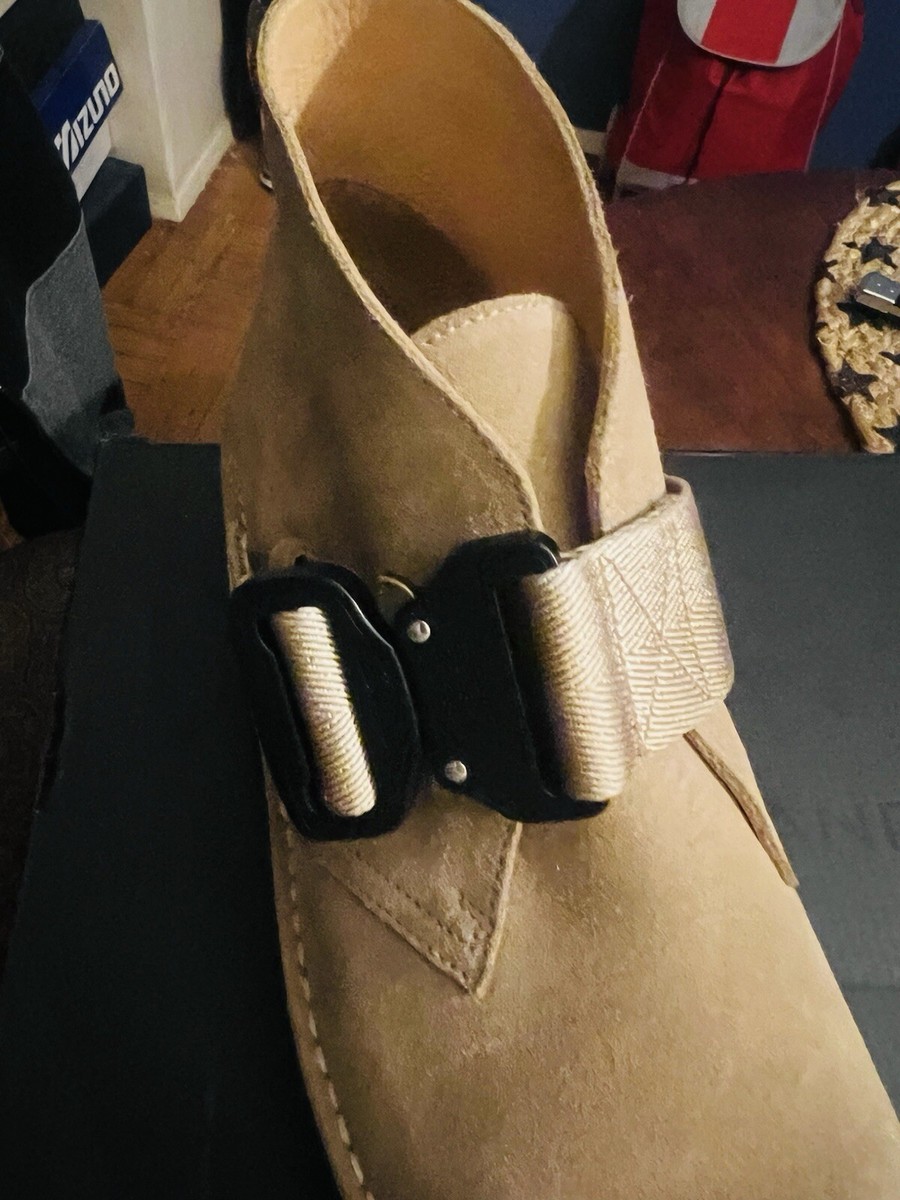 NEW Clarks Desert Strap Mens Beige Suede Strap Chukkas Boots A473 Clarks Desert EVO Lace Up Boots, Sand Suede - Brown | Boots  main image 2