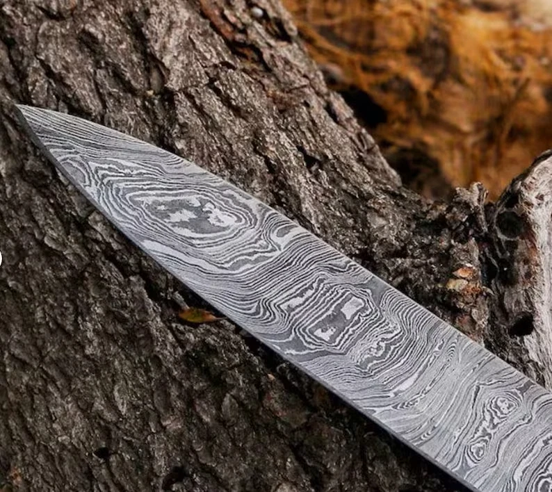 Espada medieval/rapier de acero Damasco hecha a mano con funda de cuero Foto 3 de 4