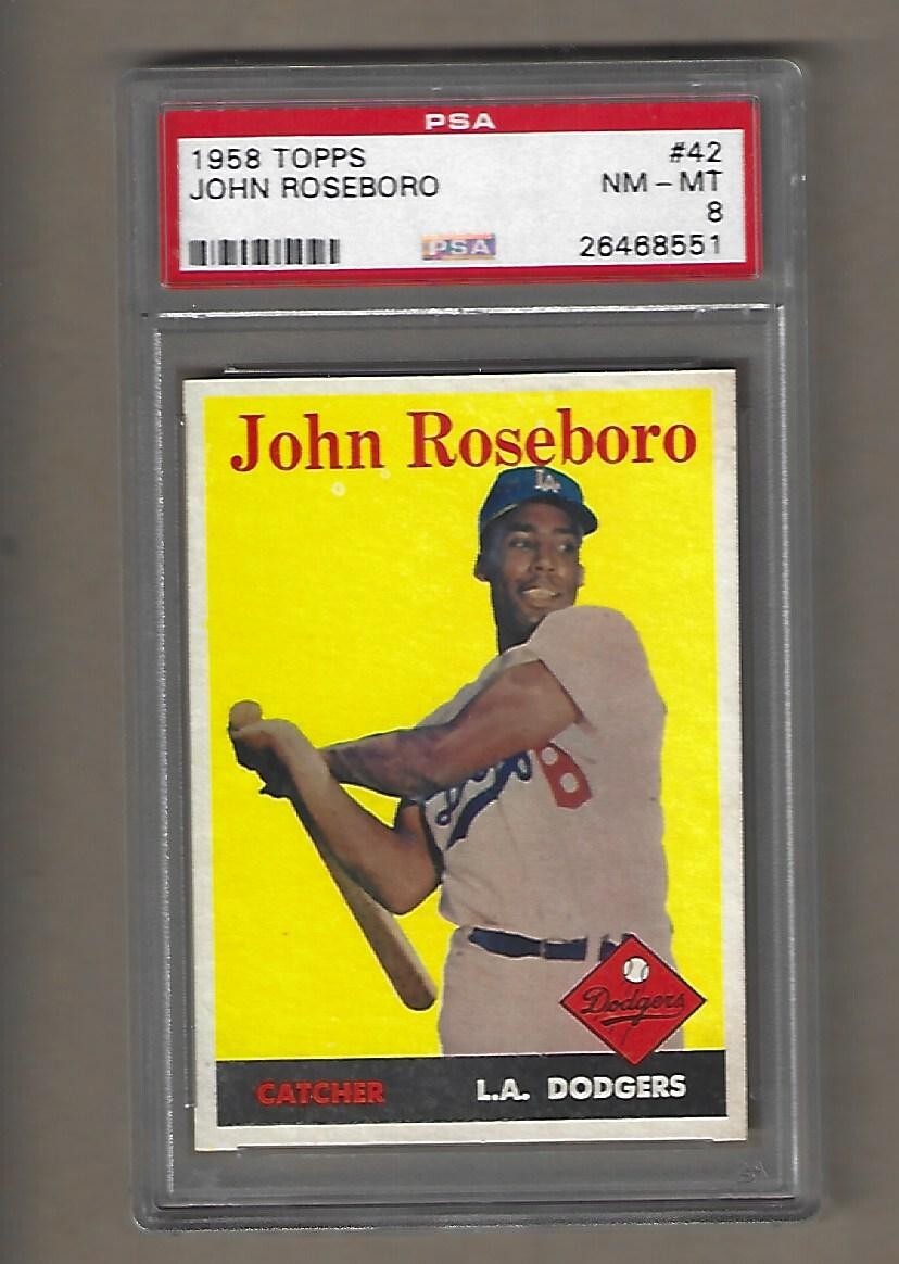 1958  TOPPS  JOHN  ROSEBORO  #  42   PSA  8