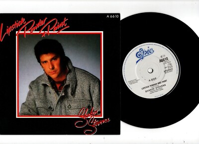 SHAKIN' STEVENS - LIPSTICK POWDER + PAINT. UK 2ND-ISS 1985 7'' & PIC/SL. EX/EX