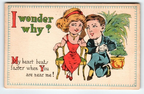 Ich frage mich, warum Romantik Postkarte Mein Herz schlägt schneller, wenn Sie in der Nähe von Mann Frauen sind