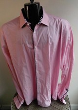 STONE ROSE LS Button Down Micro Striped Shirt-Red/White w/Navy Trim-Cotton-SZ 7