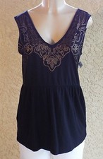 Victoria's Secret Black Embellished Tank Top Size M