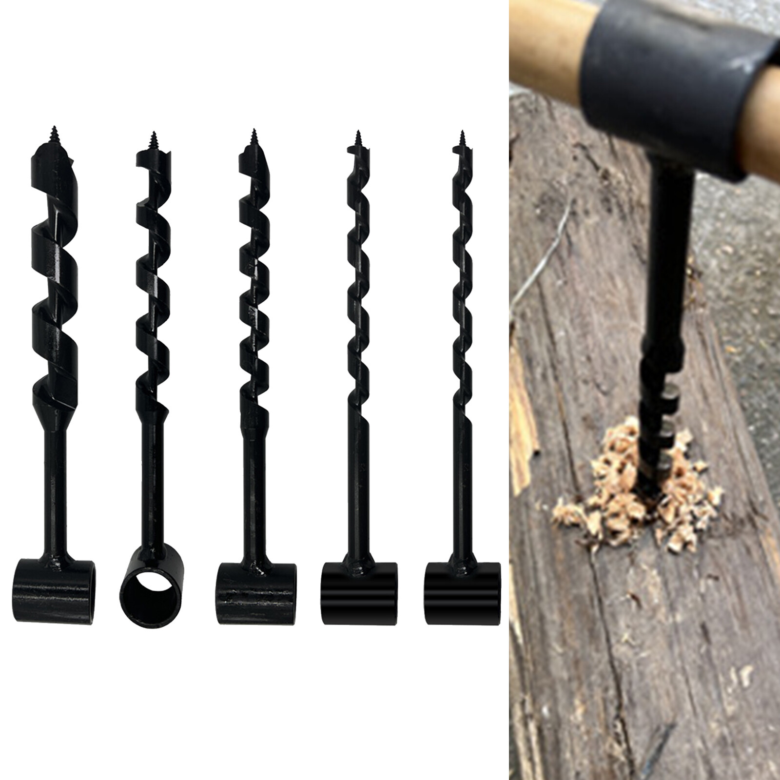 Hand Auger Drill Kit for Bushcraft Survival and Outdoor Woodworking  