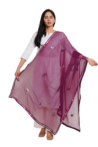 New Designer Women Girls Ethnic Party Wear Scarf Stole Chiffon Barfi Dupatta - Picture 9 of 54