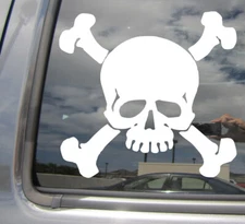 Skull and Bones - Poison Danger Pirate Car Auto Window Vinyl Decal Sticker 10126