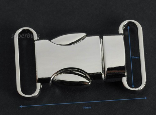 20mm Silver Metal Quick Side Release Buckle Clip Webbing Belt Strap Backpack Bag - 第 2/3 張圖片