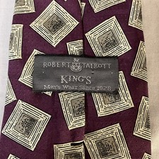 Robert Talbott 100% Silk USA Made Tie Necktie Purple Multicolor Geometric FS!