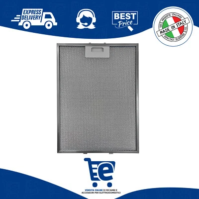 Filtro Alluminio Antigrasso Cappa Elica Rex Electrolux 283x380mm clip pressione