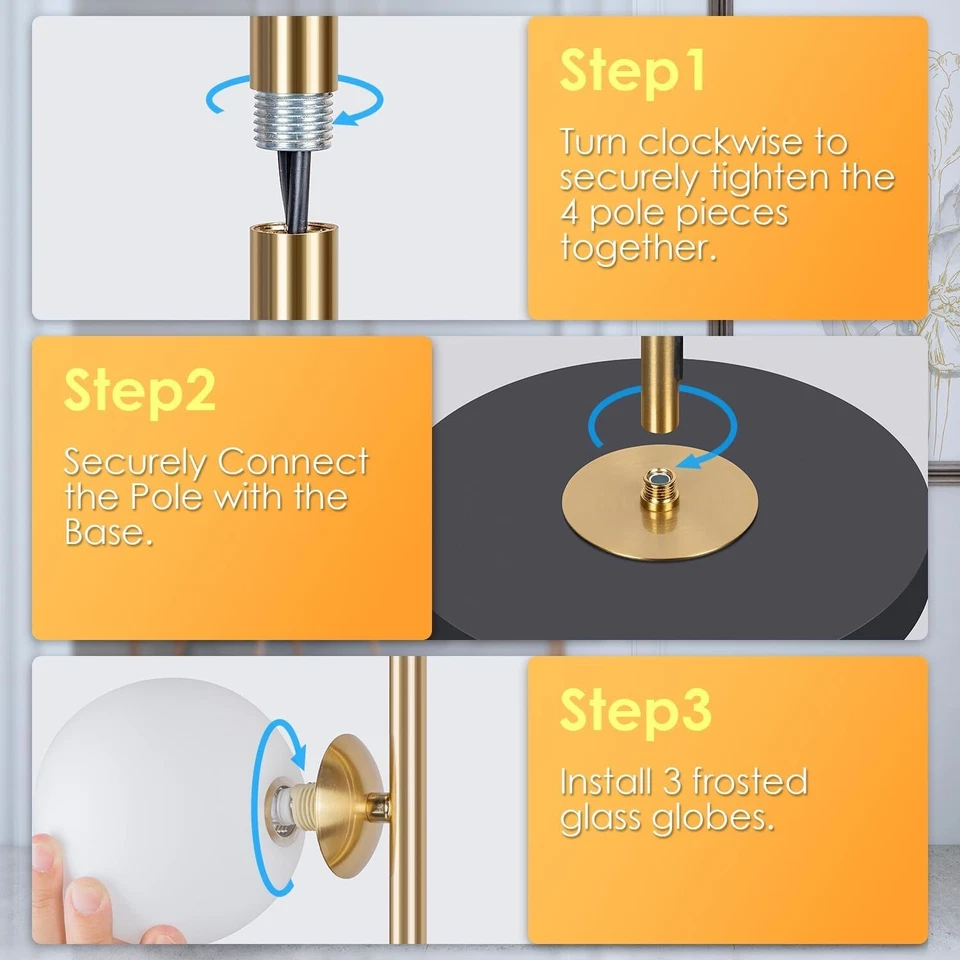 Vintage Floor Lamp 3-Color living room lighting Golden Buy 2 Get 20% Off - Image 4 of 4