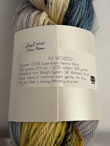 Pancake & Lulu Hand Dyed Yarn Skein 100% Merino Wool Multicolor Blue Gray Gold - Picture 9 of 9