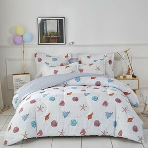 Uozzi Bedding Comforter Set Twin Size Gray Ocean Style with Conch Starfish Callo eBay Uozzi Bedding Comforter Set Twin Size Gray Ocean Style with Conch Starfish Callo eBay