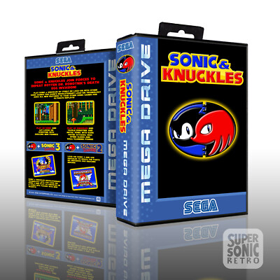Sonic & Knuckles Custom Cover Sega Mega Drive Case Art Replacement ...