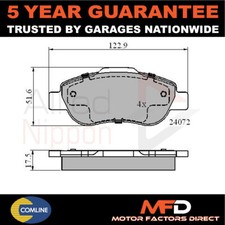 Adatto a Fiat Panda 2004-1.2 D + Altri Modelli Set Pastiglie Freno Anteriore Alleate Nippon