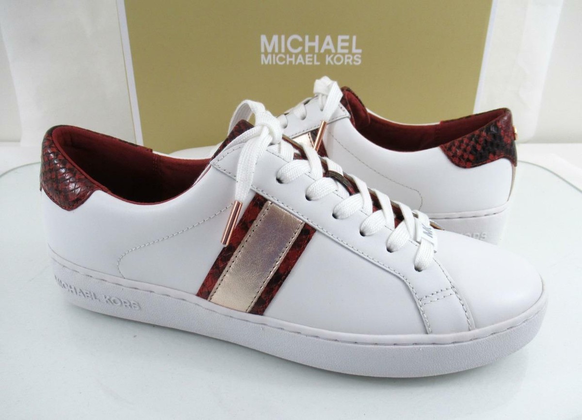 Leather Shoes Michael Kors Irving Stripe Lace Up Sneakers