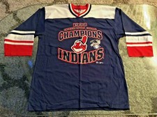 Cleveland Indians 1998 AL Central Champions Raglan Shirt Youth Kids XL 18-20 Vtg