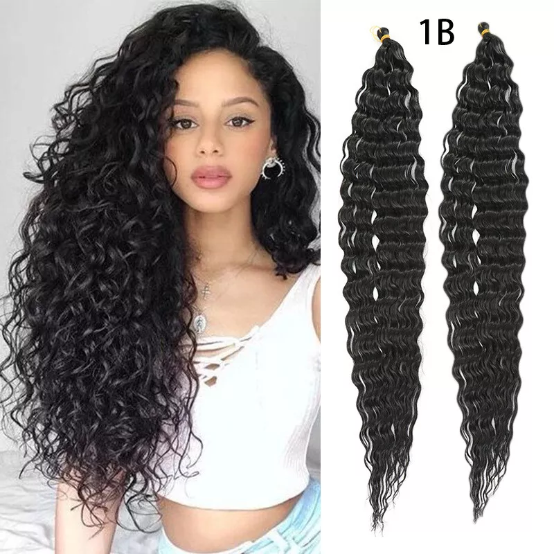 30 Inch Long Deep Wave Twist Crochet Hair Curly Wave Extensions for Women