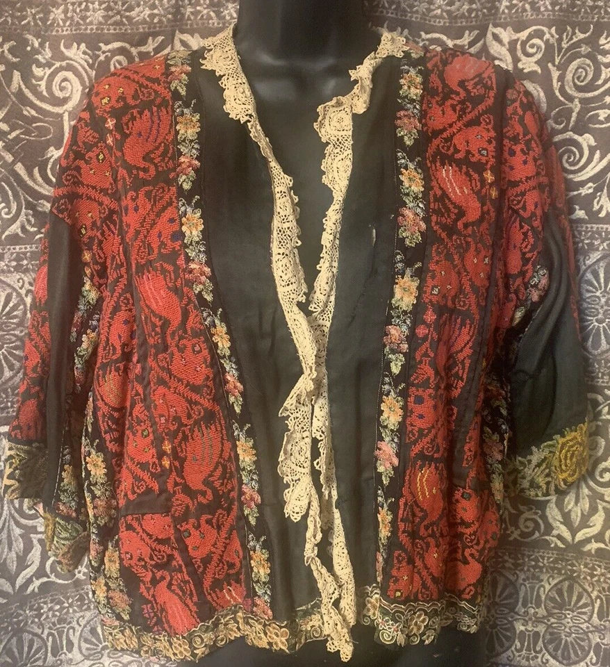 Handmade Traditional Palestine Heavily Embroidered Bedouin Jacket Irish Trim - Image 2 of 4