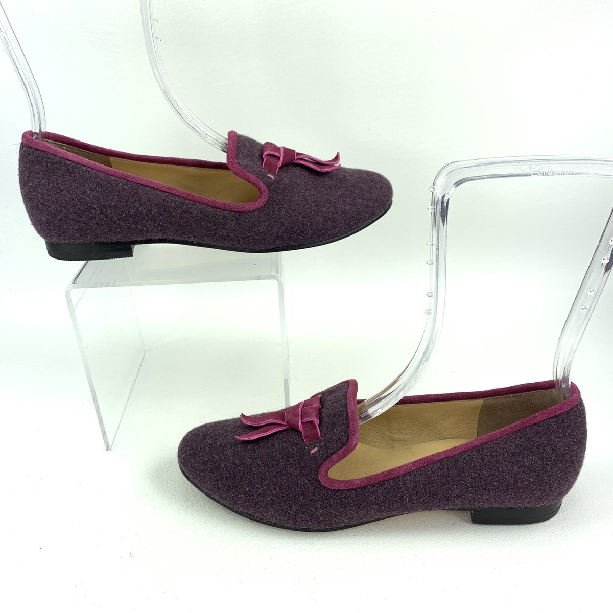 Cole Haan Womens Purple Pink Raspberry Wool & Velvet Loafers  display picture 3