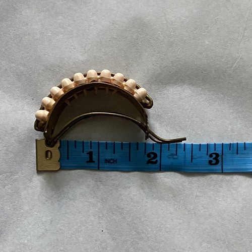 Vintage 1950’s Peach And Bronze Tone Hair Clip Or Ponytail Holder - Picture 5 of 5