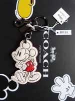 Coach X Disney Mickey Mouse Leather Key / Ring - Bag Charm Rare White Coach X Disney Mickey Mouse Leather Key / Ring - Bag Charm Rare White