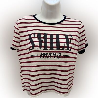 Papaya  Smile More  Red stripped crop top XS