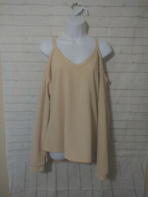 -Women's YOINS Your Inspiration Solid Beige High Low Top, Size M
