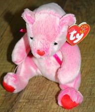 TY Beanie Baby - ROMANCE the Valentines Day Bear 7"- MWMT's plush stuffed animal