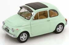 1968 Fiat 500 F Custom Abarth Rims Mint Green in 1:12 scale by KK Diecast