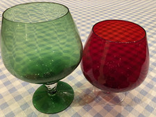 Vintage Oversized Coloured Brandy Glasses