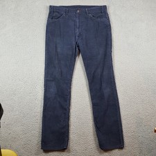 Vintage 80s Levi's Navy Corduroy Pants Men's Size 36x33 Cords Straight Leg USA