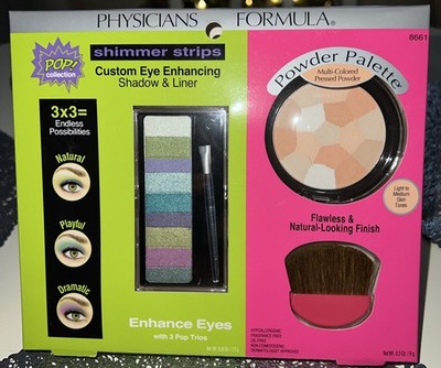 Physicians Formula Shimmer Strips Pop! GREEN Eyes & Powder Light/Medium Set BNIB